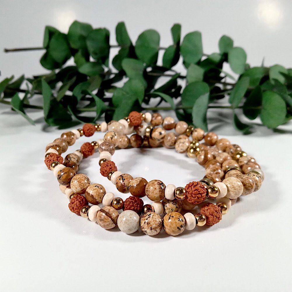 Balance - Picture Jasper & Rudraksha Bracelet - Image 3