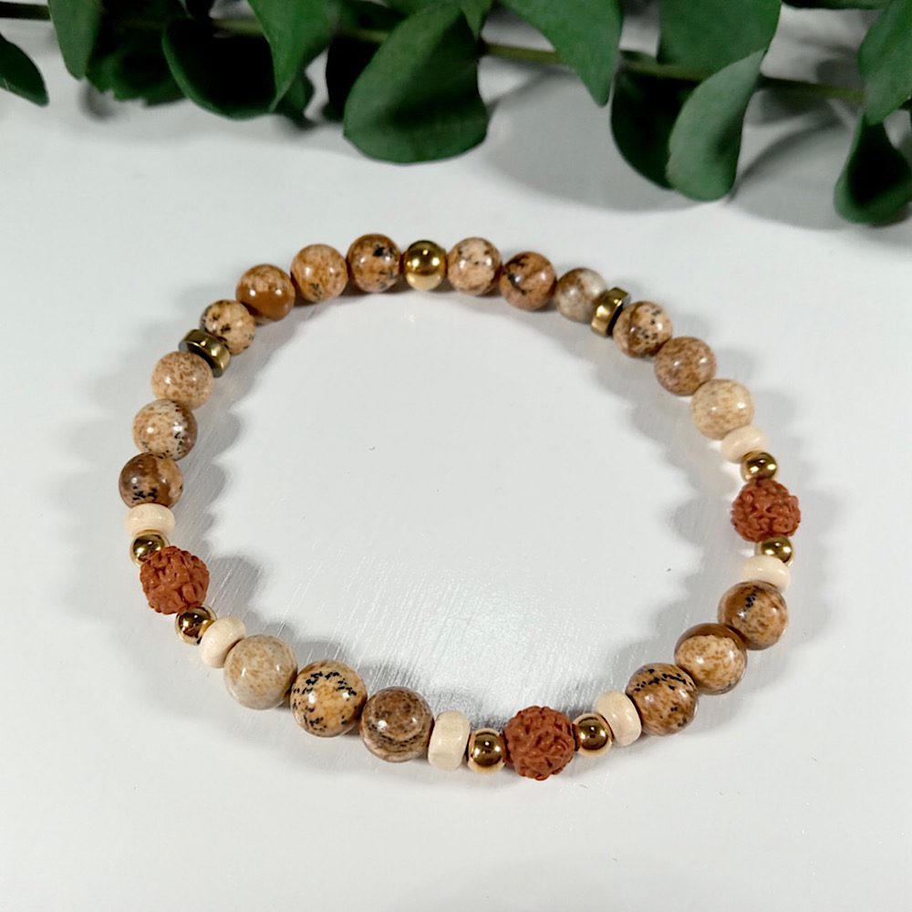 Balance - Picture Jasper & Rudraksha Bracelet - Image 2