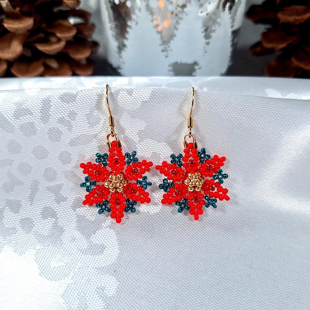 Holiday Poinsettia Earrings