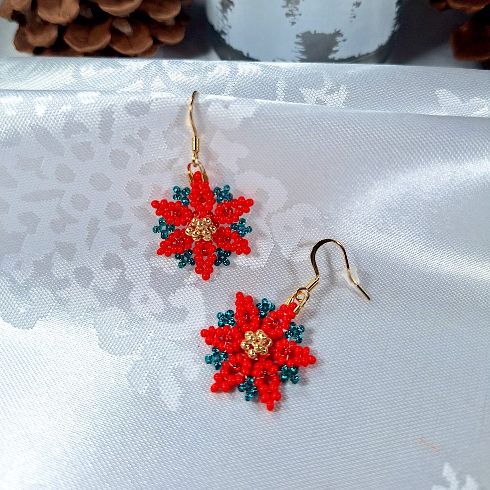 Holiday Poinsettia Earrings - Image 2
