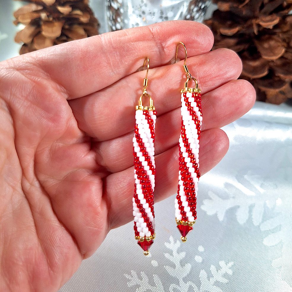 Czech Seed beads and Austrian crystal earrings